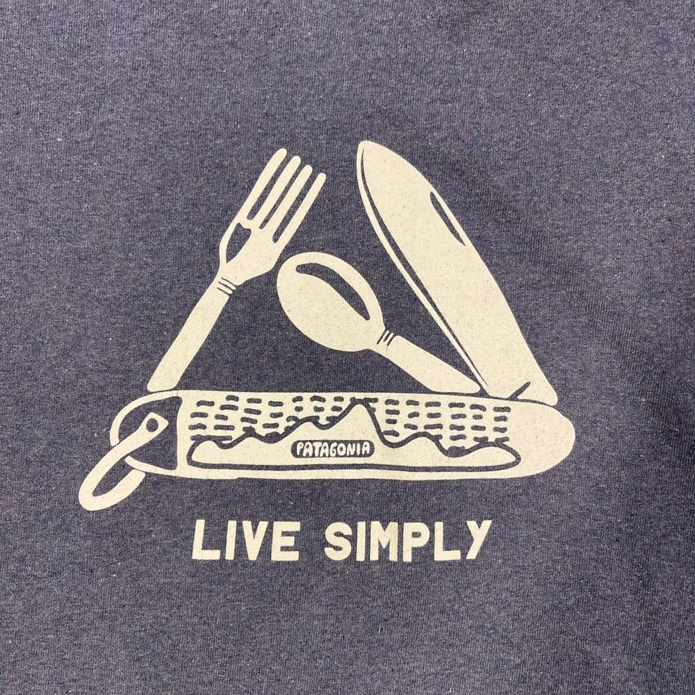 Patagonia Long Sleeve T-Shirt Mens Medium Green Live Simply Graphic Tee - Picture 2 of 7